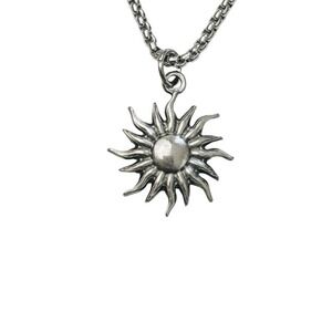 stainless steel sun necklace | handmade silver tarnish free sun pendant necklace